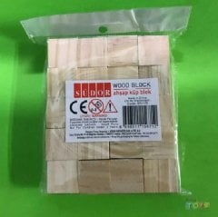 Ahşap Küp Blok 20'Li 2x2x2 Natürel (Anaokulu Malzemeleri)