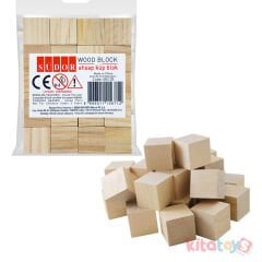 Ahşap Küp Blok 20'Li 2x2x2 Natürel (Anaokulu Malzemeleri)