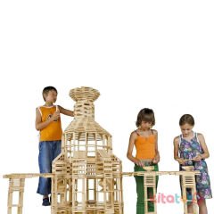 Becerikli Yapılar 200 Parça Ahşap Yapı Blokları (Curious&Genius ORJİNAL)