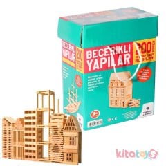Becerikli Yapılar 200 Parça Ahşap Yapı Blokları (Curious&Genius ORJİNAL)