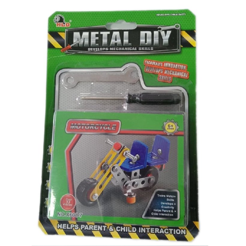Metal Dıy Motosiklet 53 Parça (STEM Oyuncak) Motorcycle