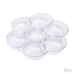 Plastik Şeffaf Boya Paleti 7 Oluklu Papatya (Anaokulu Malzemeleri)