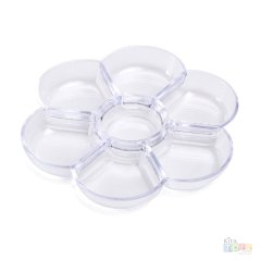 Plastik Şeffaf Boya Paleti 7 Oluklu Papatya (Anaokulu Malzemeleri)