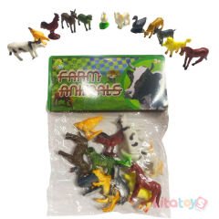 Mini Çiftlik Hayvanları Seti 12 Adet (Evcil) Küçük Boy