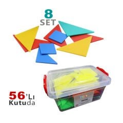 Tangram 56'Lı (8 Set) Orta Boy (Plastik Parça)