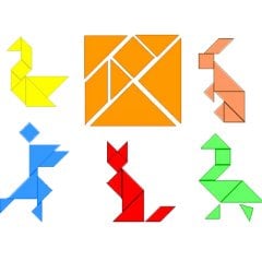 Tangram 56'Lı (8 Set) Orta Boy (Plastik Parça)