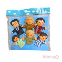 Parmak Kukla AİLE 6 Adet 9x9 cm (İnsanlar) Kumaş Pelüş