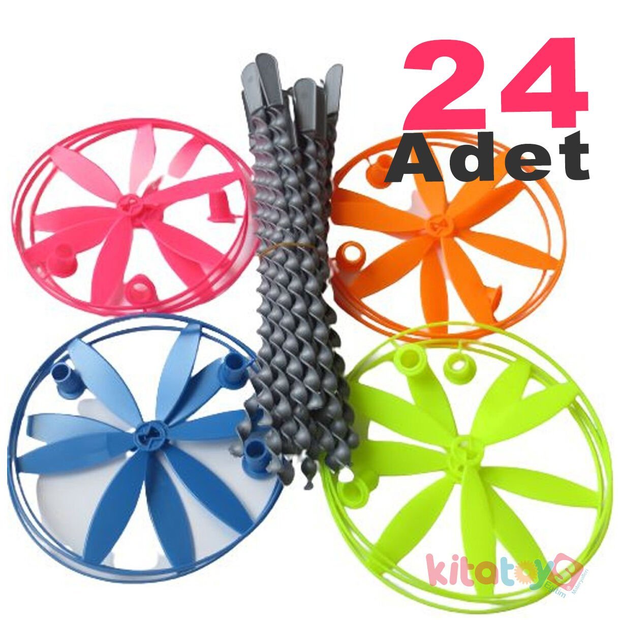 Pervane Fırfır 24 Adet BÜYÜK (Uçan Daire-Fırıldak Ufo Fır Fır) Oyuncak