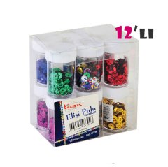 Yuvarlak Pul 1 Kutu (12'Li) Renkli (Kırtasiye Malzemeleri)
