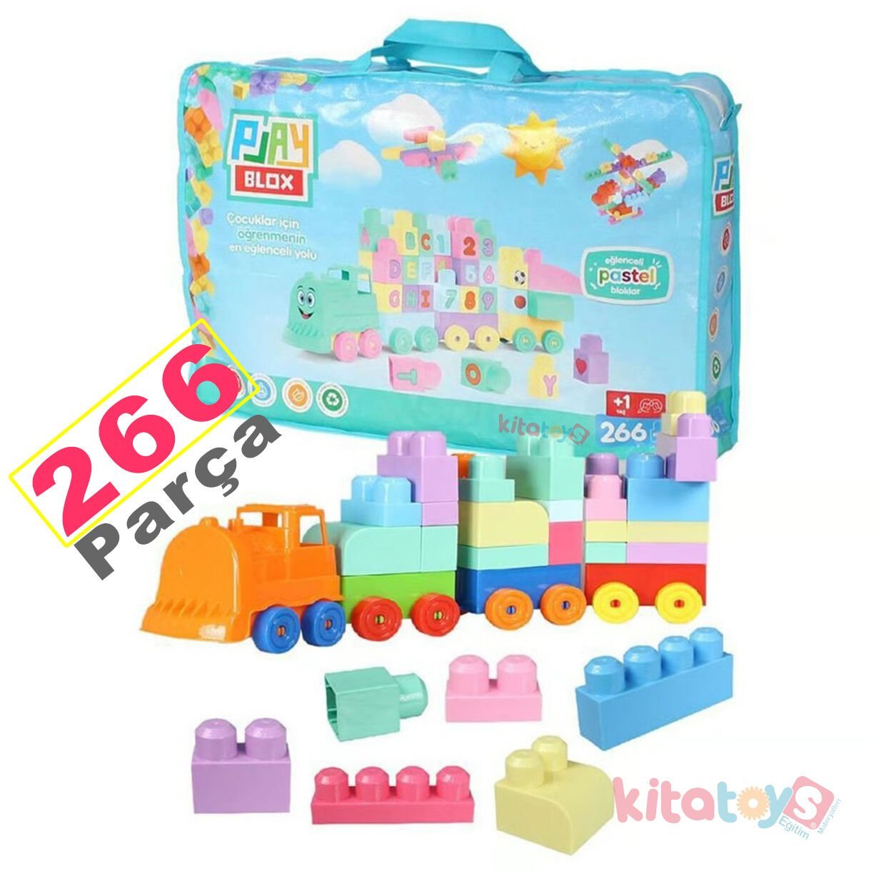 Play Blox 266 Parça Lego Pastel Renk (Yapı Oyuncakları Bloklar Seti)