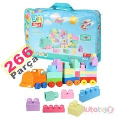 Play Blox 266 Parça Lego Pastel Renk (Yapı Oyuncakları Bloklar Seti)