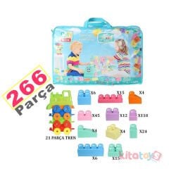 Play Blox 266 Parça Lego Pastel Renk (Yapı Oyuncakları Bloklar Seti)