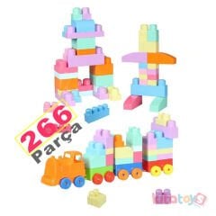Play Blox 266 Parça Lego Pastel Renk (Yapı Oyuncakları Bloklar Seti)