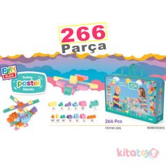 Play Blox 266 Parça Lego Pastel Renk (Yapı Oyuncakları Bloklar Seti)