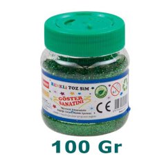 Toz Sim 100 gr YEŞİL Renk (Sanat Etkinliği Malzemeleri)