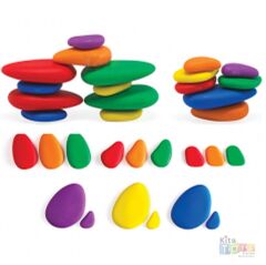 Renkli Çakıl Taşları (Eğlenceli Gökkuşağı Plastik Oyuncak) 58979