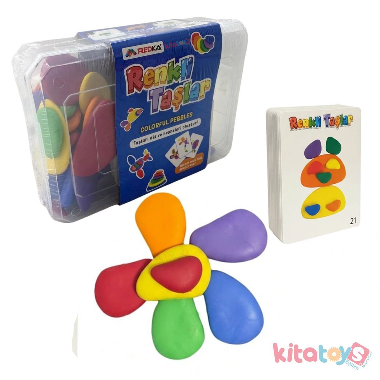 Renkli Çakıl Taşları (Eğlenceli Gökkuşağı Plastik Oyuncak) 58979