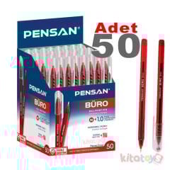50'Li Tükenmez Kalem BÜRO 1.0 mm KIRMIZI 2270 Ball Point Pensan