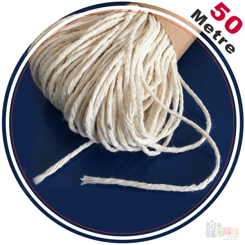 Sulu Boya Baskı İpi 50 Metre (% 100 Pamuk)