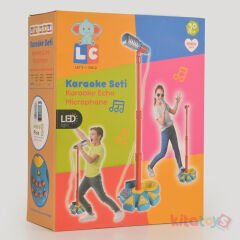 Karaoke Seti (Işıklı Ses Değiştirici Efektli ve Ritim Ses Efektleri İçeren Mp3 Girişli) Müzik Mikrofon