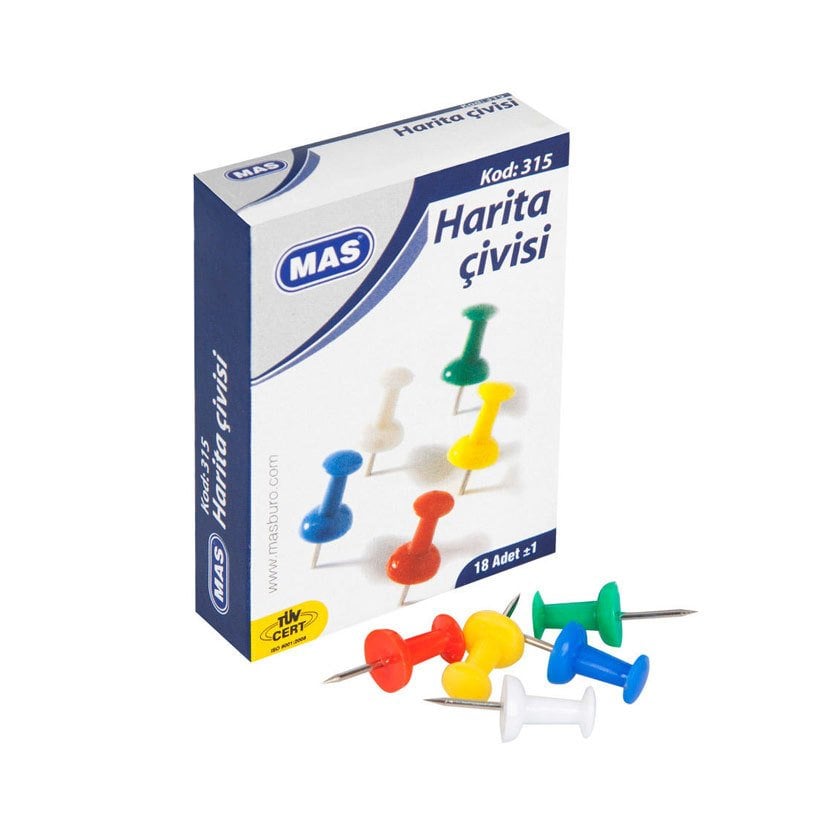 Renkli Harita (PANO) Çivisi 18'li 315 Mas