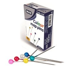 Renkli Başlı Toplu İğne 25'Li 32 mm
