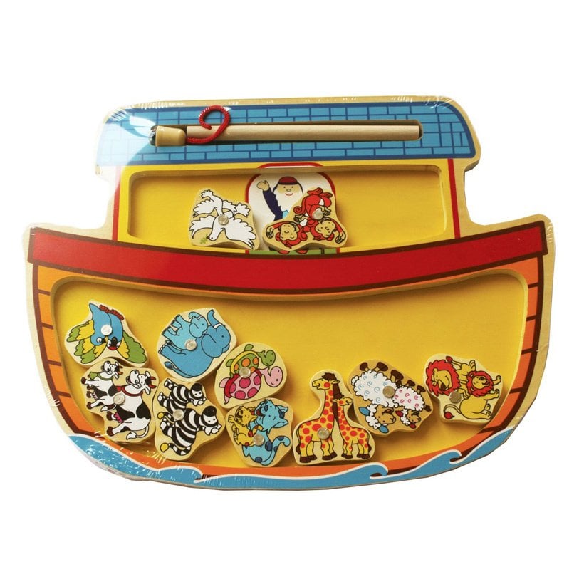 Mıknatıslı Balık Tutma 13 Parça (Ahşap Nuhun Gemisi) Yakalama Oyunu