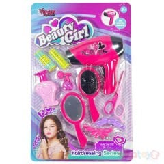 Kuaför Güzellik Seti Pilli Saç Kurutma Makinalı Oyuncak (Bakım Seti)