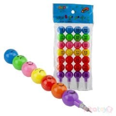 Emoji li Yumurtlayan Kurşun Kalem 4'Lü (Öğrenci Karne Hediyesi Oyuncak) Gülen Yüzlü