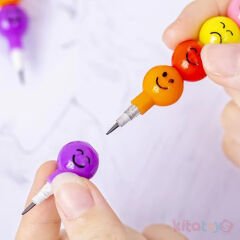 Emoji li Yumurtlayan Kurşun Kalem 4'Lü (Öğrenci Karne Hediyesi Oyuncak) Gülen Yüzlü