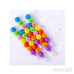 Emoji li Yumurtlayan Kurşun Kalem 4'Lü (Öğrenci Karne Hediyesi Oyuncak) Gülen Yüzlü