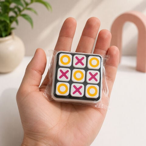 XOX Oyunu Cep Boy 6x6 cm (Tic Tac Toe) SOS Eğitici Oyuncak