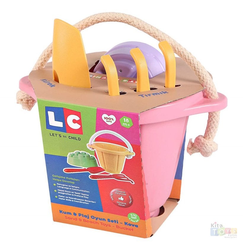 Kum Plaj Seti LC (Oyuncak Kova Tırmık Kürek) 30836 Pembe