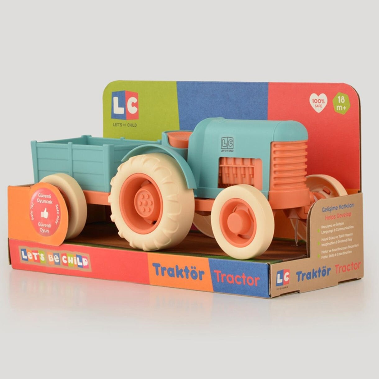 Traktör Oyuncak 2 Parça 30878 LC (Çiftçi Taşıtı Araba) Mavi