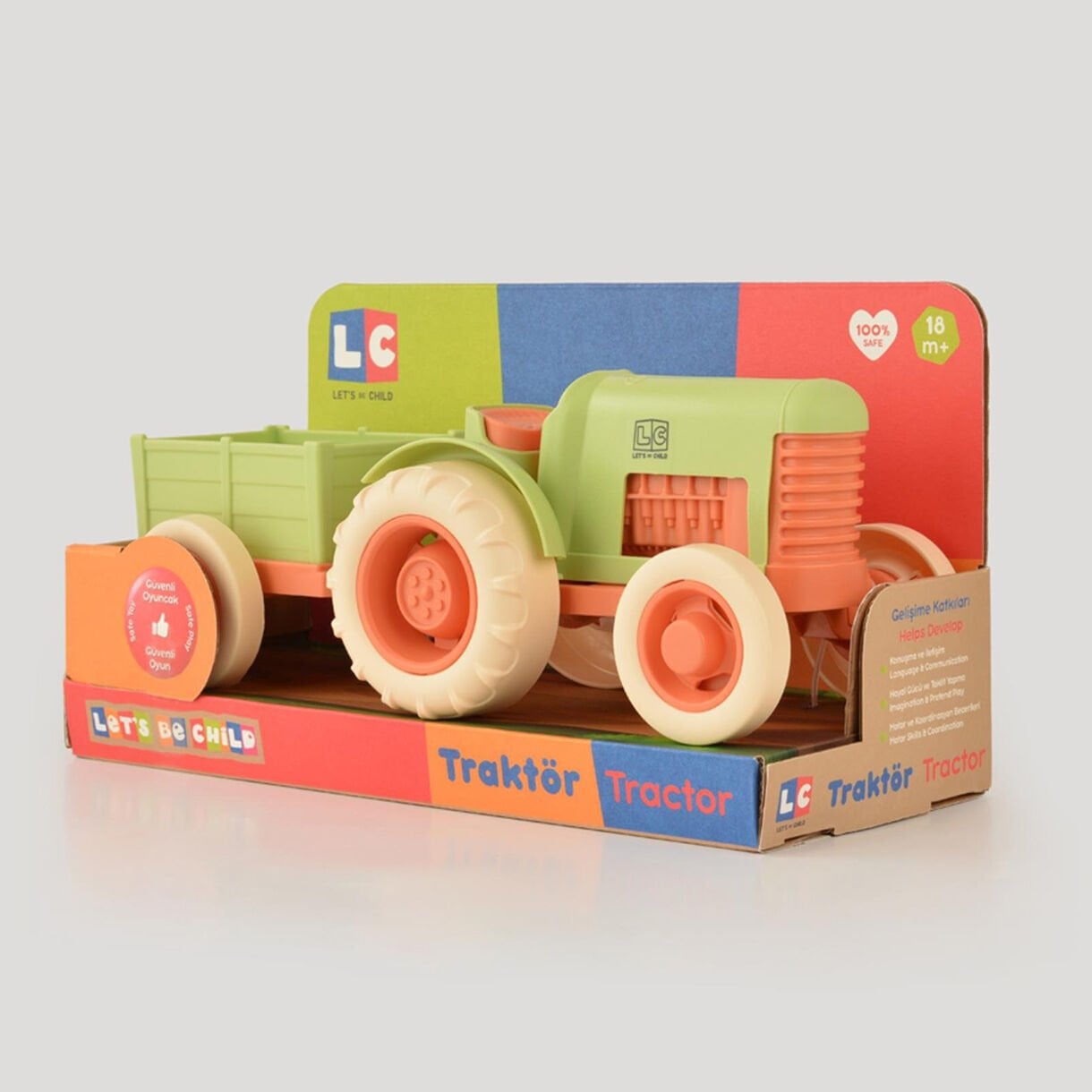 Traktör Oyuncak 2 Parça 30878 LC (Çiftçi Taşıtı Araba) Yeşil