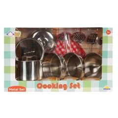 Çelik Tencere Seti 11 Parça (Metal Oyuncak Tava Pişirme Seti)