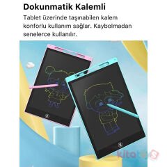 Dijital Çizim Tableti 8,5 İnç Lcd Ekranlı Kalemli Boyama Resim Yazı Tahtası