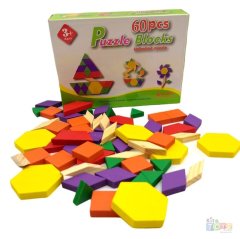 60 Parça Puzzle TANGRAM Oyunu (Kutulu Şekiller)