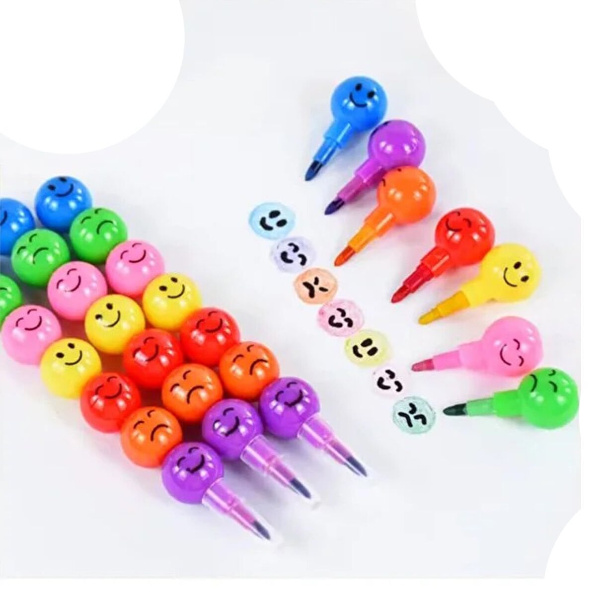 Emojili Yumurtlayan BOYA Kalemi 4'Lü (Öğrenci Karne Hediyesi Oyuncak) Gülen Yüzlü