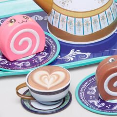 Metal Çay Seti 39 Parça Cupcake li (Oyuncak Yiyecek Çelik)