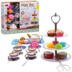 Metal Çay Seti 39 Parça Cupcake li (Oyuncak Yiyecek Çelik)