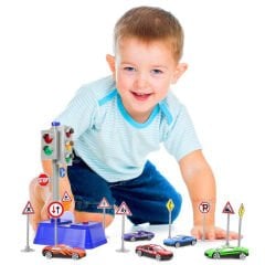 Trafik Lambası Seti (Sesli ve Işıklı) Oyuncak Işıkları 666-03Q