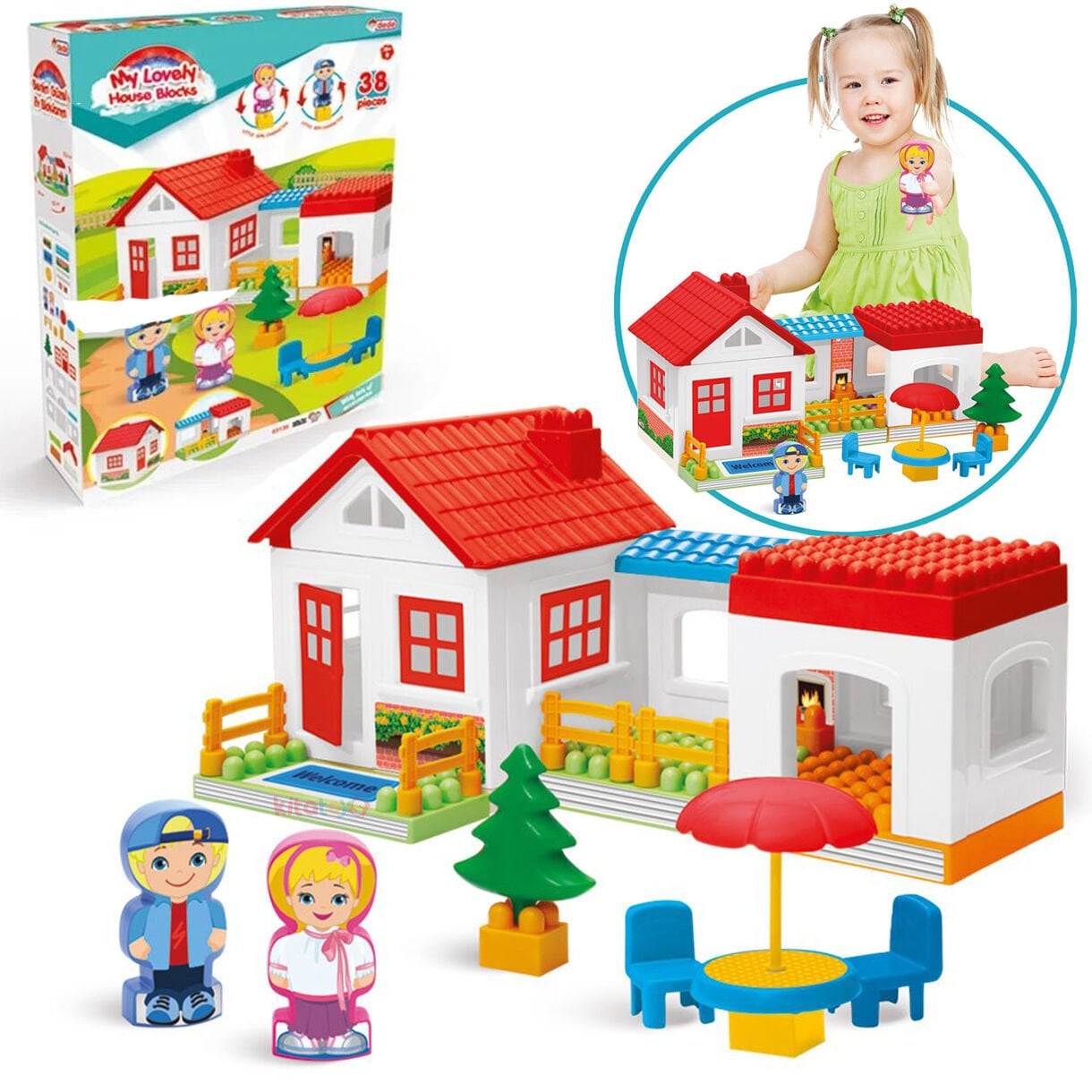 Tek Katlı Ev Blokları 36 Parça Lego Blocks 03135