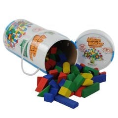 Ahşap Blok 100 Parça Küçük (Kovalı) Bloklar (Renkli) KR016 KARSAN