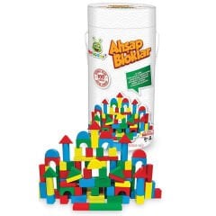 Ahşap Blok 100 Parça Küçük (Kovalı) Bloklar (Renkli) KR016 KARSAN