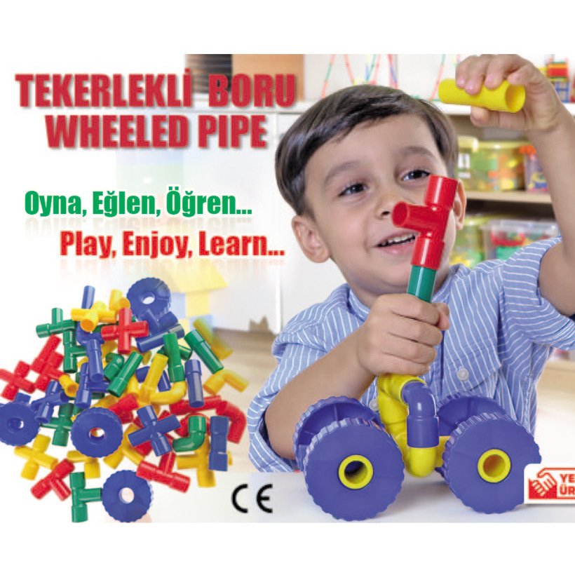 Tekerlekli Boru ve Dirsekler 56p Lego (Kutulu)