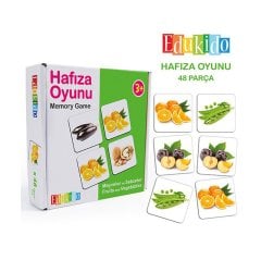 Hafıza Oyunu Gerçek Meyve-Sebzeler Edukido