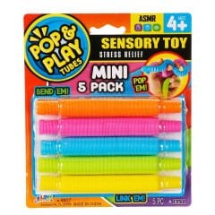 Pop Tubes Mini Set 5 Adet (Uzayan Borular) Duyusal Oyuncak Stres Play Jaru SNM019
