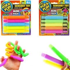 Pop Tubes Mini Set 5 Adet (Uzayan Borular) Duyusal Oyuncak Stres Play Jaru SNM019