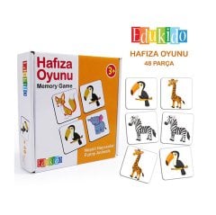Anaokulu Zeka Kartları Hafıza Oyunu Neşeli Hayvanlar